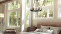 6 – Light Candle Style Wheel Chandelier with Rope Accent. 