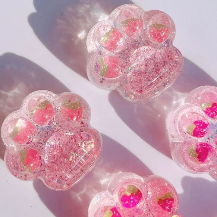 Venting Toy Jelly Cat Paw Jelly Cat Paw Pinch Toy Glitter Slow Rebound Cat Paw Pinch Music Toy Realistic Cartoon Squeeze Cat Paw Ball Unique Gift