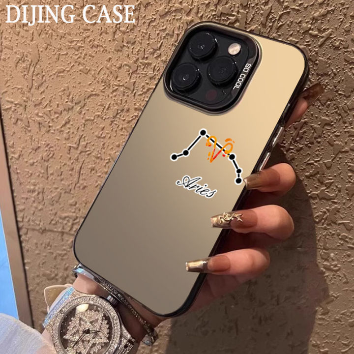 Aries Taurus Gemini cancer twelve constellation trendy cool couple men women laser colorful silver Dijing phone case suitable for iPhone 15Promax 14 13pro 11pro 12 8plus7 XR xsmax