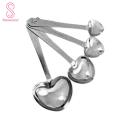4Pcs/Set Heart Shaped Stainless Steel Measuring Spoons Wedding Shower Favors. 