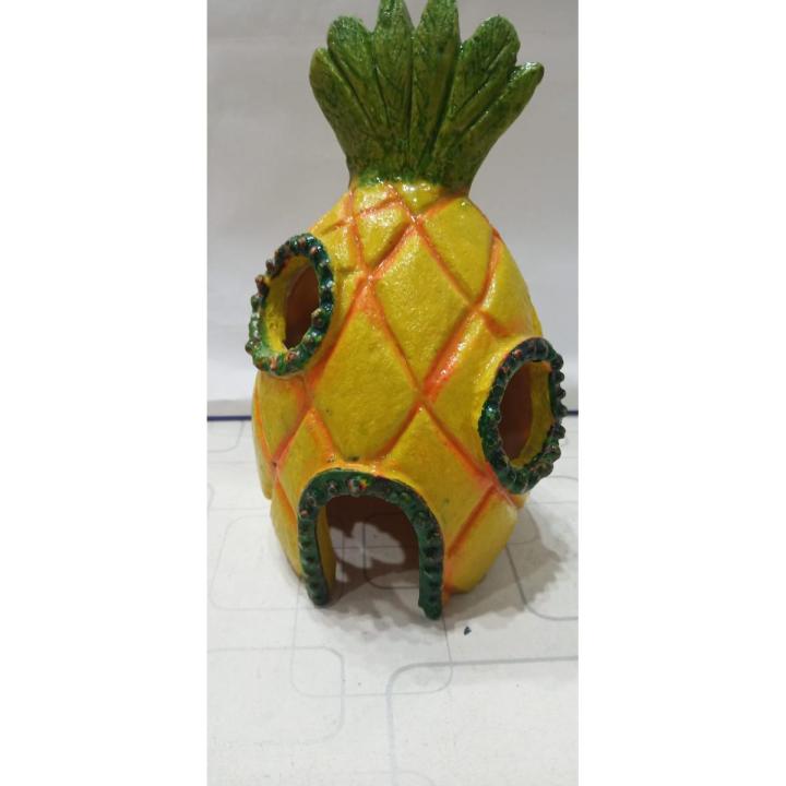 SpongeBob Square Pants Aquarium Ornaments - Pine Apple Decoration - Safe for Freshwater and Saltwater Tanks