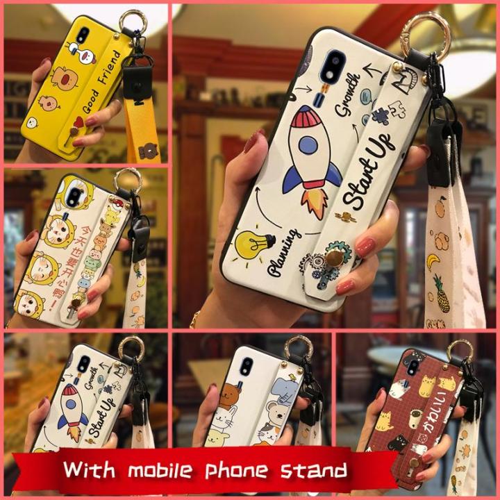Silicone phone case Phone Case For Samsung Galaxy A2 Core cell phone cover Lanyard Kickstand phone pouch mobile case