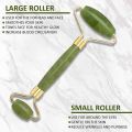 Jade Roller and Gua Sha Set 100% Green Stone Natural Facial Massager Scraper Neck Body Relaxation Slimming Gua Sha Board Beauty Thin Lift Skin Care. 