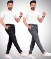 Pack of 2 Men Reflective logo Multicolor Trousers Gym Wear. 