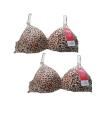Nighty4U Pack Of 2 Cotton Foam Cheetah Print Bra For Women. 
