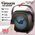 Bluetooth Speaker With FREE Wireless Microphone - Rechargeable- Portable Big Sound System Loud Speaker with Mic High Stereo Bass & Woofer Home MP3 Player Mobile Speaker for PC Computer & Laptop Support USB, SD Card, FM Radio. 