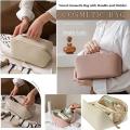 Portable Large Capacity Travel Cosmetic Bag with Handle Makeup Organizer Bag Storage Makeup Bag Waterproof PU Leather Travel Toiletry Bag for Women. 