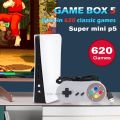 Retro Video Super Mini P5 Game Console 8 Bit Game Box 5 With 620 Classic Game AV Out Dual Wired Controller. 