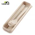 Food Fork Spoon Set Portable Eco-friendly Cutlery Set with Box Ideal for Students Office Workers in Southeast Asia. 