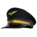 【Pioneer Gong】Aviation Cap Pilot Uniform Hat Work Airplane Men Captain Hat Cosplay Aviation Navy Party Sailors Cap Performance Unisex. 