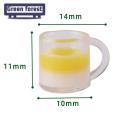 Green forest Doll House Beverage Realistic Mini Bar Dollhouse Mango Shake Drink Model. 
