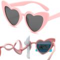 【hot】 Rubber Polaroid Baby Girl Sunglasses For Children Heart 2019 TR90 Black Pink Red Heart Sun Glasses For Kids Polarized Flexible. 