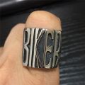 New Jersey Wholesale Jewelry Antique 316l Stainless Steel Mens Motor Custom Letter Biker Rings For Men. 