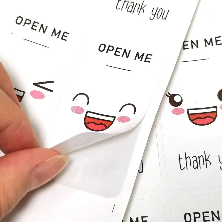 40-100pcs%203x6cm%20OPEN%20ME%20Cute%20Smiley%20Emoji%20Thank%20You%20Stickers%20For%20Small%20Business%20Commodities%20Package%20Decoration%20Sealing%20Labels%20-%20Image%206