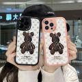 AMORVOR for Infinix Smart 5 Back Cover Fashion Robot Bear Print PU Leather Case Soft Silicone Edge Phone Cases. 