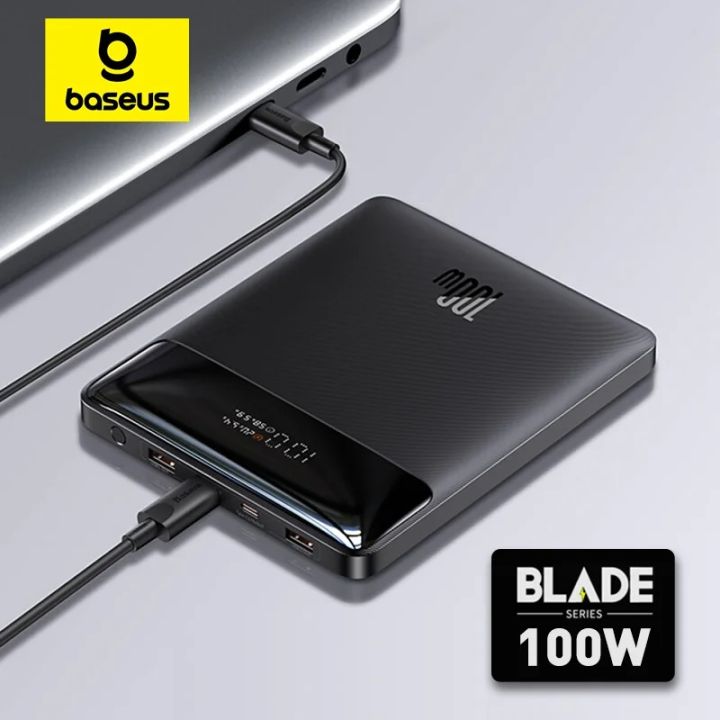Baseus Laptop Power Bank 20000mAh, 100W Portable Super Fast Charging Powerbank for, MacBook Air, Dell, IPad, HP, iPhone, Samsung Galaxy and More