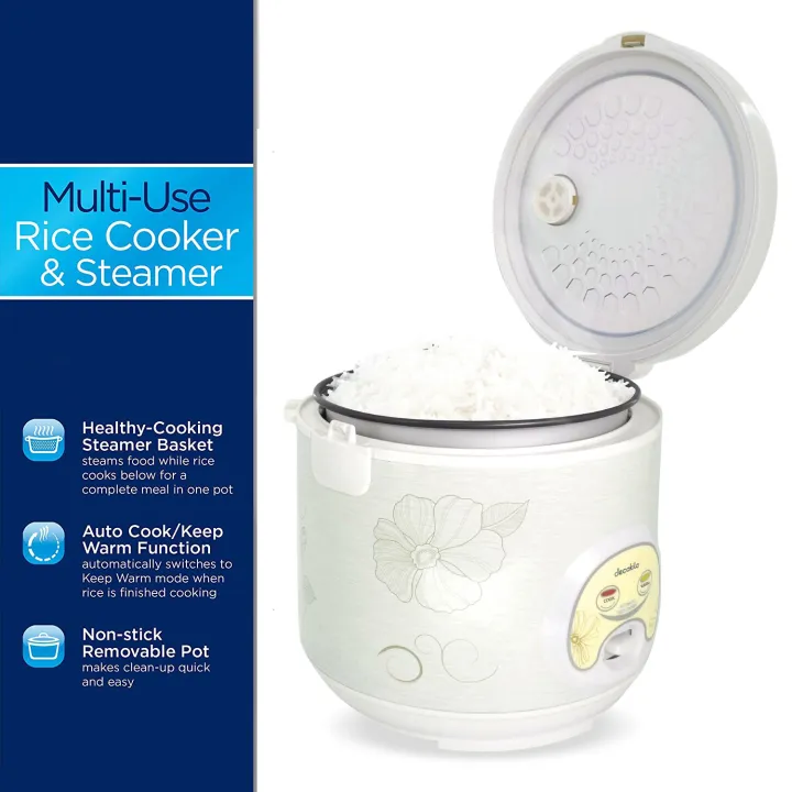 DECAKILA%207-Cup%20Rice%20Cooker%20with%20Steamer%20Slow%20Cooker%20KEER002W%20-%201.5L%20-%20500Watts%20-%20White%20-%20Image%205