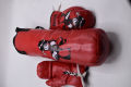 Baby punching bag with two gloves. 