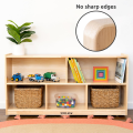 Mr.outlets 5-Compartment Solid Wood Storage Cabinet - Toy Shelf Organizer - Shelves for Classroom - Includes Optional Wheels (to be costomize). 