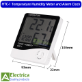 HTC-1 HTC-2 HTC-2A LCD Electronic Digital Temperature Humidity Meter Home Thermometer Hygrometer Indoor Outdoor Weather Station Clock by electrica (battery included). 