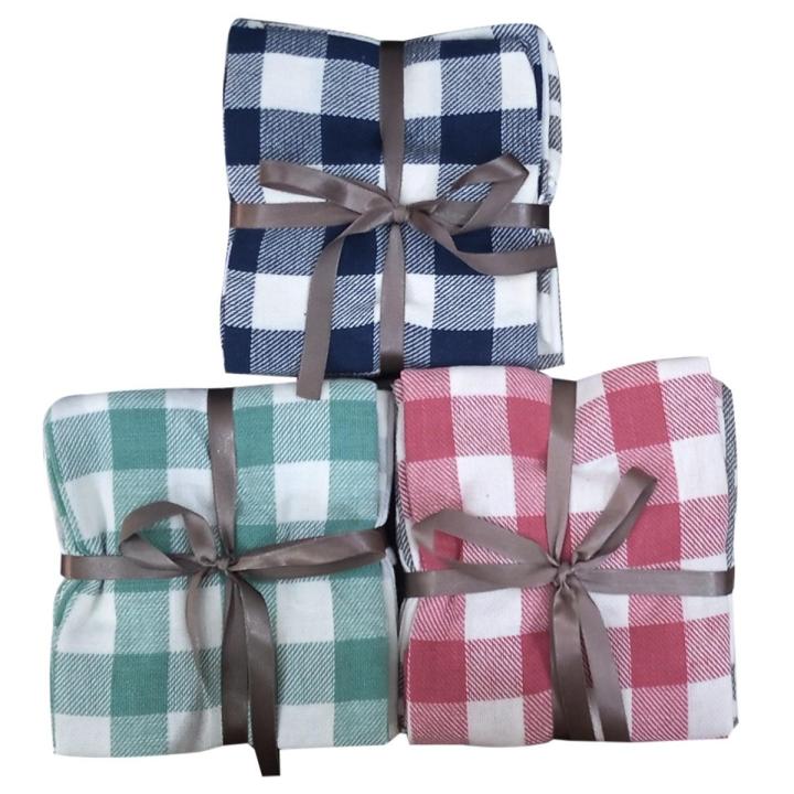 Check Design, New Kitchen Duster, Kitchen Cloth, Kitchen Napkin Cleaning Duster, Cleaning Towel, Cleaning Cloths, 100% Cotton - 3 Pcs