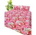 Pink Pure Crystal Cotton King Size Bedsheet with 2-Pillow Covers. 