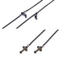 Neo-Gothic Punk Antiskid Reading Glasses Chain Wirh Rope Cross Pendant Lanyard Cosplay Fashion Jewelry for Halloween Gift. 