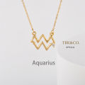 TBK Aquarius - Minimal Zodiac Sign Choker Necklace Fashion Accessories Hypoallergenic 1098n-1. 
