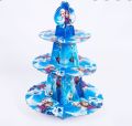 FROZEN THEME CUPCAKE STAND 3 TIER SECTIONS FOR DESERTS COOKIES AND SNACKS BIRTHDAY PARTY DECOR CELEBRATIONS. 