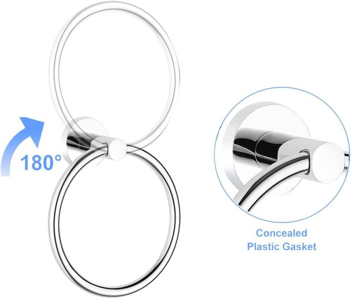 Hand Towel Ring Towel Holder Towel Rack for Bathroom Kitchen Stainless Steel (Chrome)