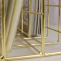 Three Wrought Iron Bookshelf Creative Metal Book Stand Desk Decoration Vintage Organizer Holder Office Book Rack. 