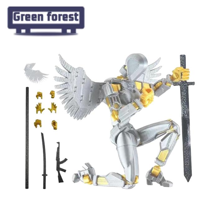 Moveable Action Figure Angel Wing Robot Action Figure with Movable Joints 3d Printed Toy for Stress Relief Decoration Buyer's Choice Dummy Action Figure