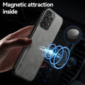LEEWINDA For Samsung Galaxy A73 5G Phone Case,Luxury Leather Skin Sensing Magnetic Car TPU Wrap Back Cover. 