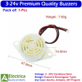 Multi-Voltage 3V, 5V & 12V Buzzers – Rectangular & Round Piezo Types for Arduino, Alarms, Toys & Circuits by Electrica. 