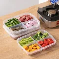 4 Grid Food Fruit Storage Box Portable Refrigerator Freezer Box Make up Organizer. 