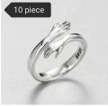 Adil Ashraf Traders Loving Couple Hug Rings - Adjustable Retro Hug Style Rings for Men and Women. 