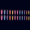 24pcs/bag Long Coffin Nails Rainbow Ballerina Full Cover Nail Art Tips Beauty Artificial False Nails Manicure Charms. 