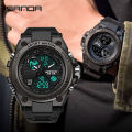 SANDA Brand Men Watch Sports Digital Watch LED Men's Multi-Function Watch Luxury Chronograph Fashion Outdoor Swimming Waterproof Watch 739. 