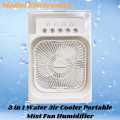 3-in-1 Portable Air Conditioner Fan Household - Mini Evaporative Cooler with Hydrocooling, Water Mist, 3 Speeds, and LED Light for Office or Home Use. 