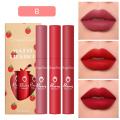 Dragon Ranee 3Pcs Dark Red Liquid Lipstick Set Matte B. 
