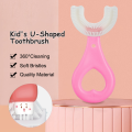baby U Shape Silicon Toothbrush for kids, Portable Hand-Held Shaped Infant Soft Bristle 360 Degrees Mouthpiece tooth brush for toddlers. 