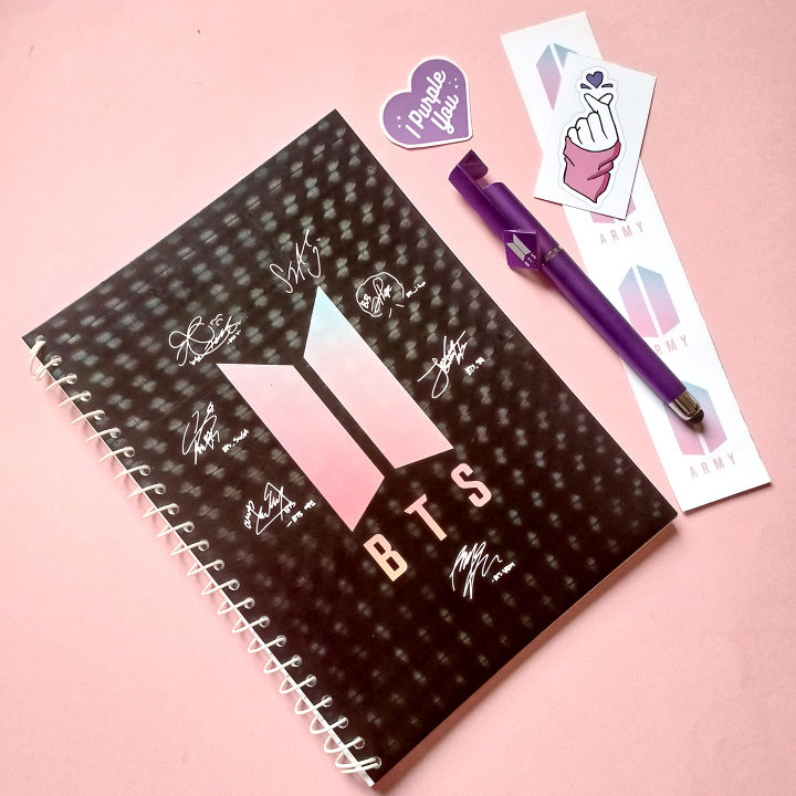 BTS%20Notebook%20with%20BTS%20Pen,%20Premium%20Quality,%20BTS%20Army,%20KPOP,%20Fully%20Customized%20Perfect%20Gift%20For%20Army%20-%20Image%202