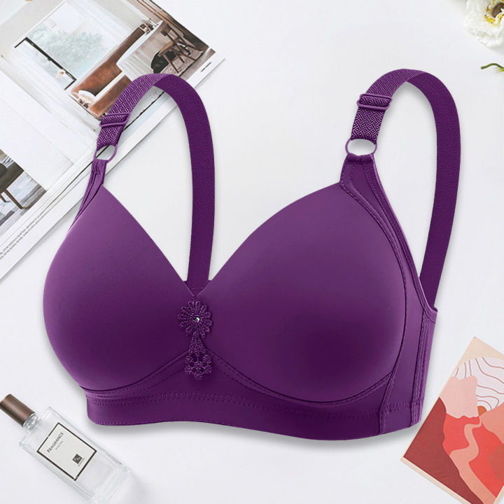 Non Wired Soft Padded Push Up Bra Adjustable Straps Random Colors
