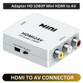 HDMI To Audio Video RCA AV/CVBS Adapter HD 1080P Mini HDMI 2AV Video Converter BOX For PS3 VCR DVD PC. 