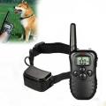 Dog Remote Training Collar Rechargeable Waterproof 330 Yards range Different Modes Available 4 LV vibration, 8LV electric shock, light, beep sound, LCD display black. 