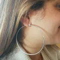 Large Circle Personality Super Big Circles Hoop Earrings For Women Fashion Gold Silver Color Jewelry Trendy Retro Big Round Circle Earrings. 
