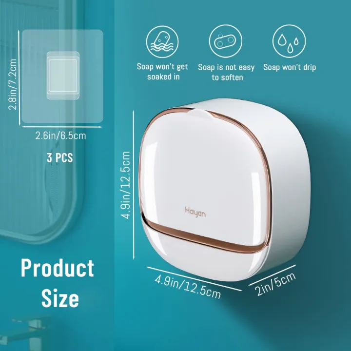 Brand%20Bytes%20Waterproof%20Soap%20Dish%20with%20Drainage%20Box,%20Adhesive%20Soap%20Dish,%20Wall%20Mounted%20Drain%20Soap%20Box%20with%20Flip%20Lid%20Waterproof%20Sponge,%20NO-Drilling%20Soap%20Dish%20Holder%20for%20Bathroom%20-%20Image%204