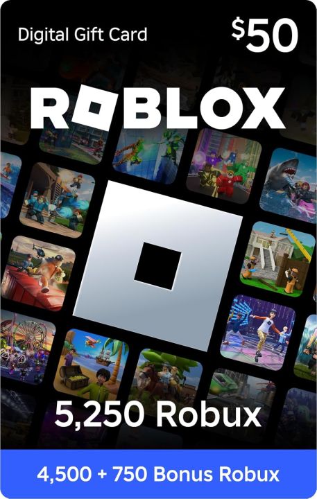 Roblox Gift Card $50 USD &ndash; Global | Instant Digital Code for Robux &amp; Premium Subscription