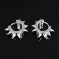 Silver Spike Earrings For Men Boys Girls - Men earrings Accessories Rivet Design Hoop Earrings For Man Rock Style Stainless Steel. 