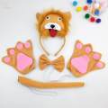 Lion Tail Ears Set Show Dress up Funny Role Play Lion Costume Set Halloween Costume for Adult Party. 
